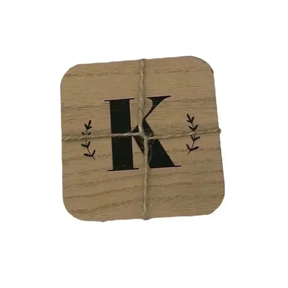 K Monogram Coasters - Picture 3 of 3